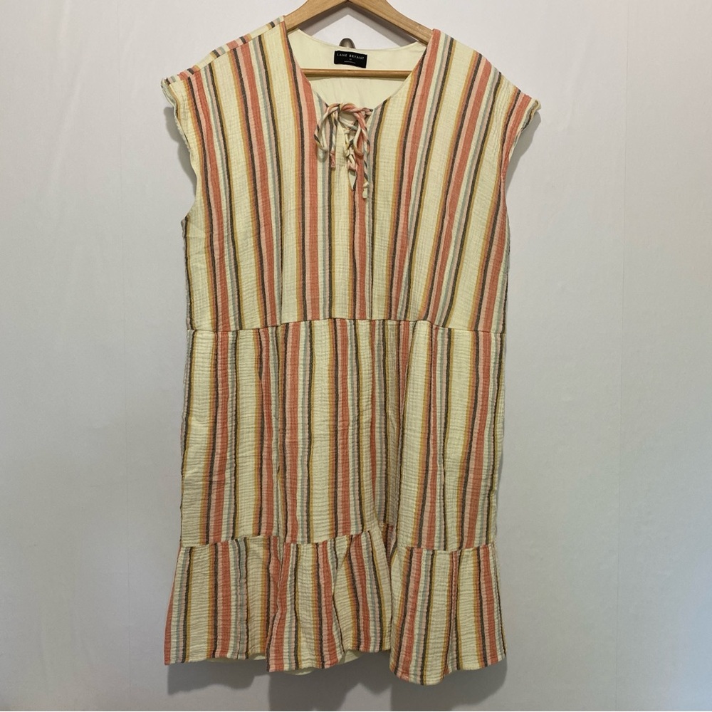 Lane Bryant Striped Cotton Sleeveless Tiered Dress‎ Women’s Plus 20 Boho Casual